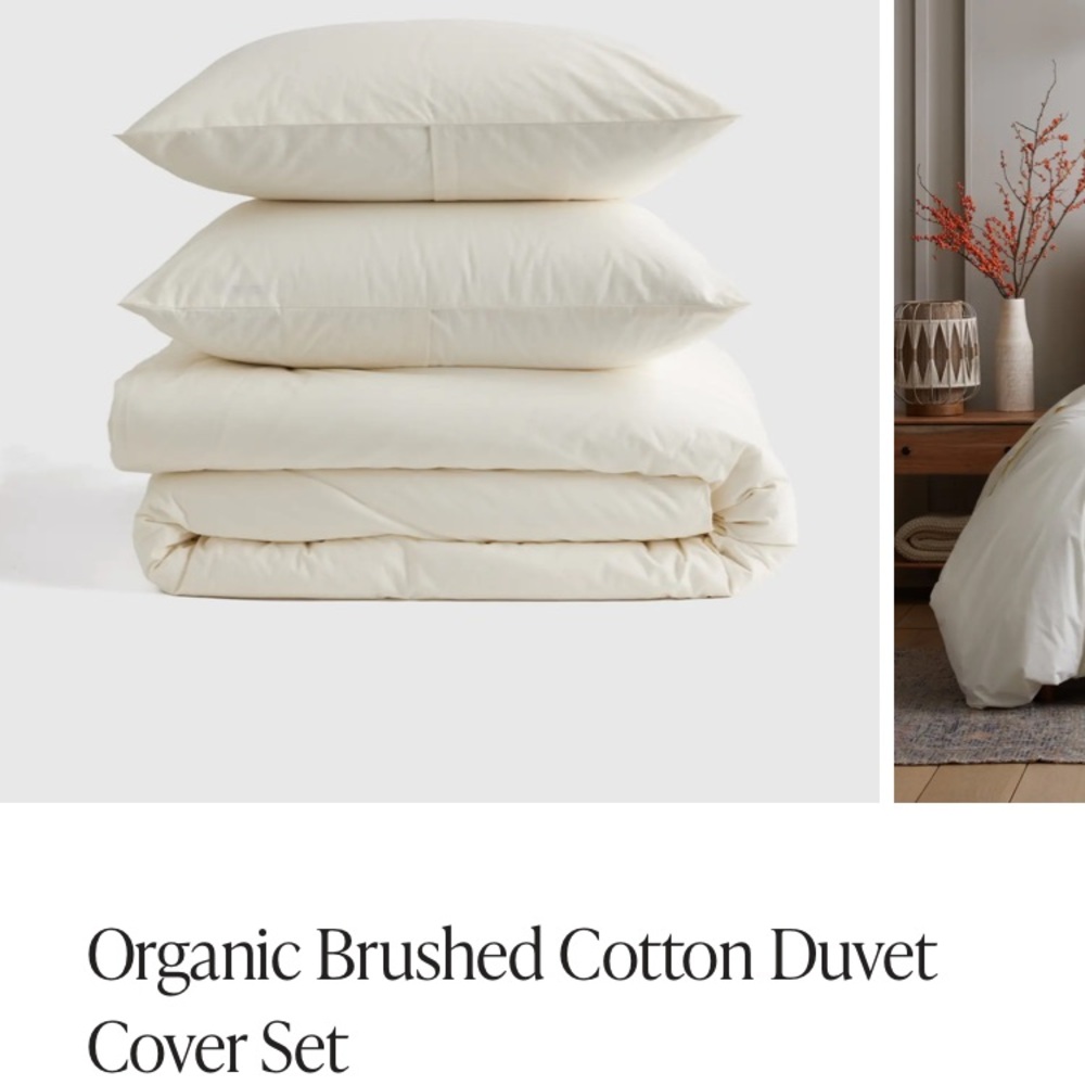 Quince Organic Brushed Cotton Duvet Cover Set
